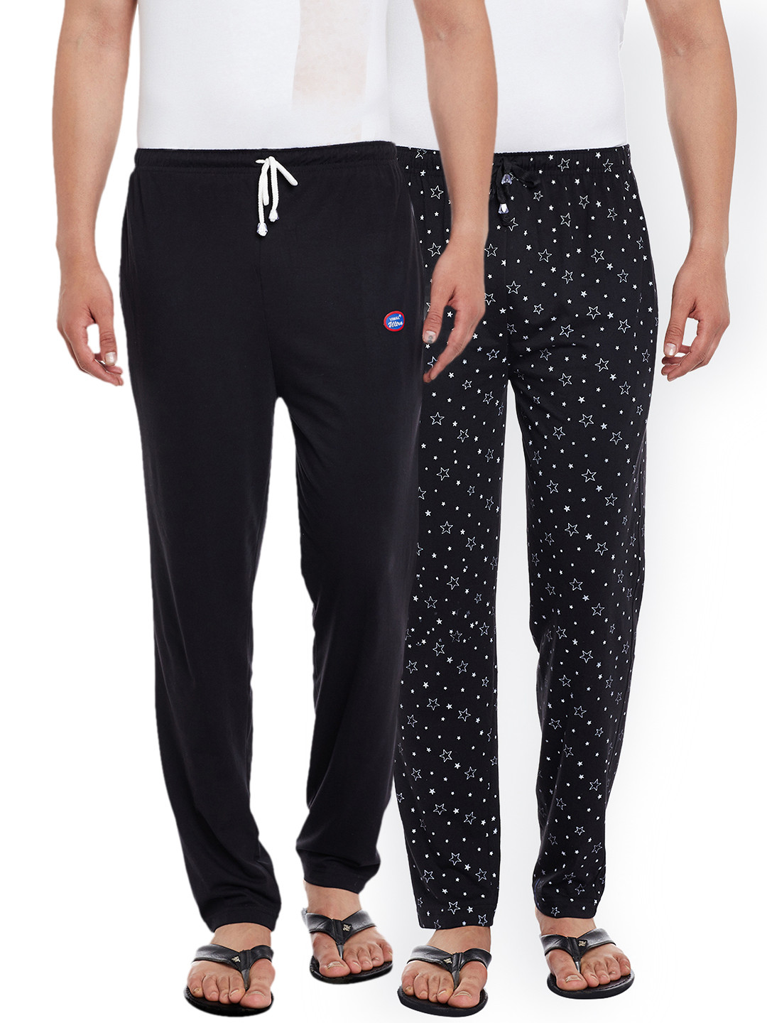 

VIMAL JONNEY Men Pack of 2 Lounge Pants DD1PR1B_DD1B_02, Black