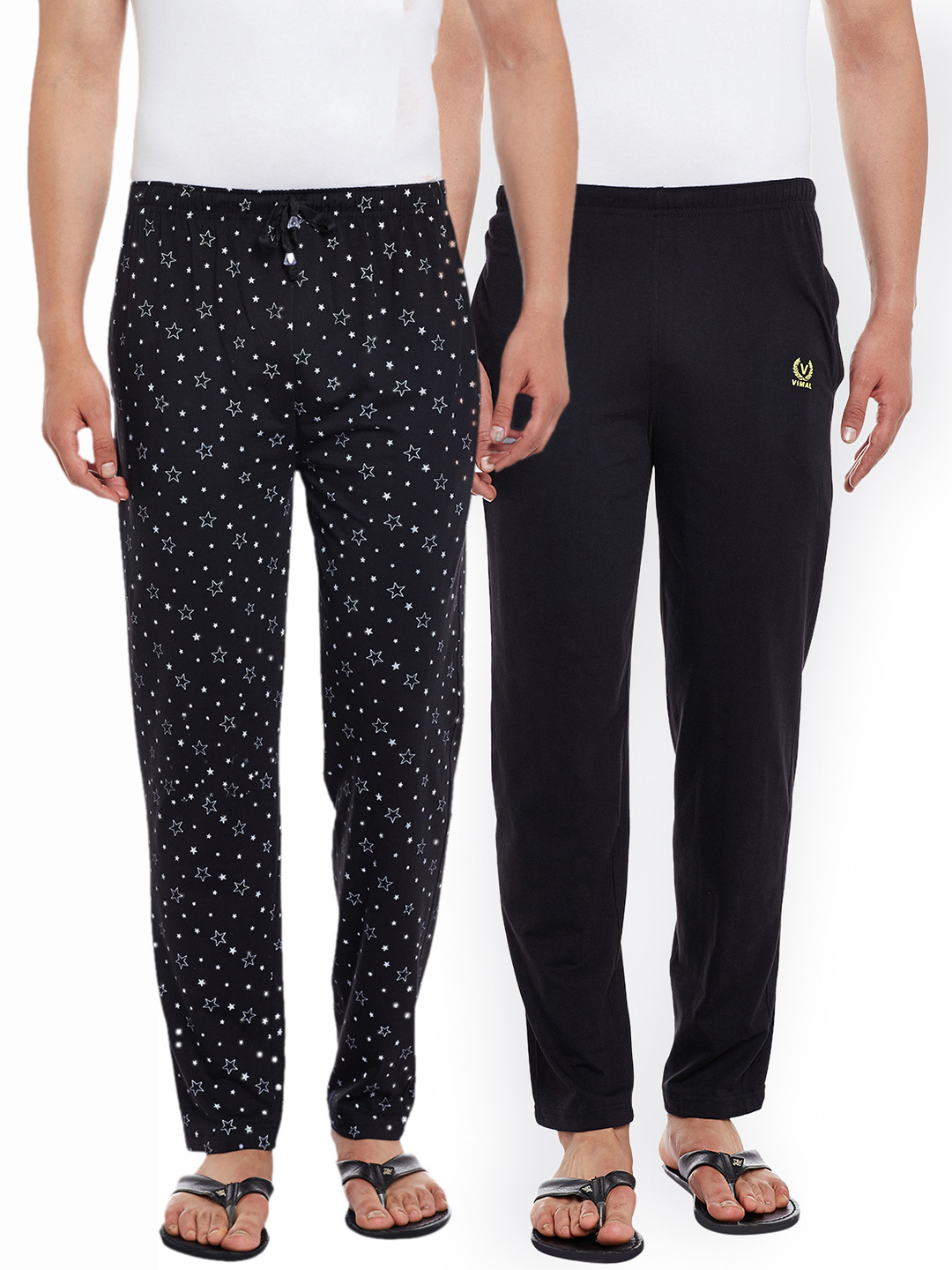 

VIMAL JONNEY Men Pack of 2 Lounge Pants DD1PR1B_DD10B_2, Black