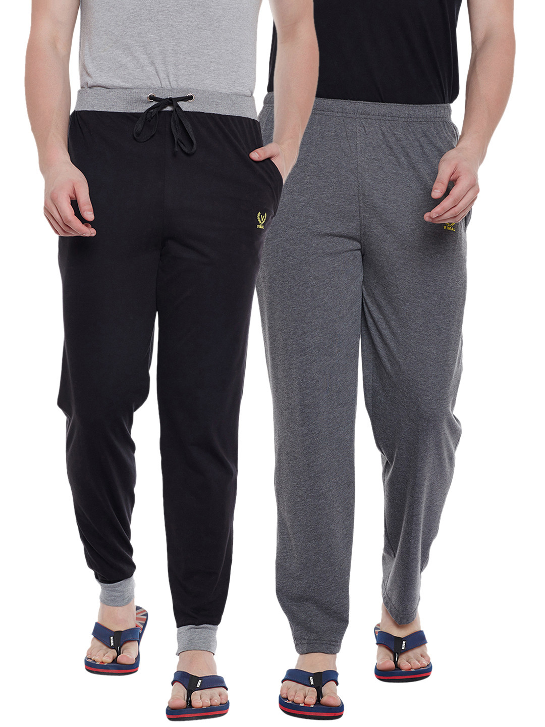 

VIMAL JONNEY Men Pack of 2 Lounge Pants DD9BDD10A, Black