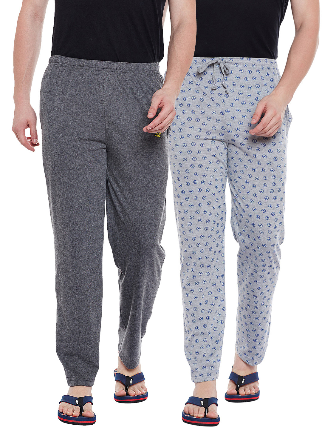 

VIMAL JONNEY Men Pack of 2 Lounge Pants DD1PR4M_DD10A_2, Grey melange