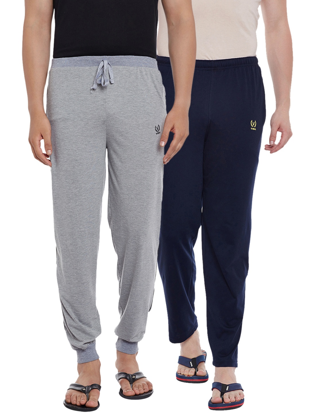

VIMAL JONNEY Men Pack of 2 Lounge Pants DD8MDD10N, Grey melange