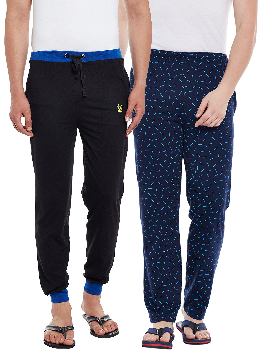 

VIMAL JONNEY Men Pack of 2 Lounge Pants DD1PR3N_DD9BT_02, Navy blue