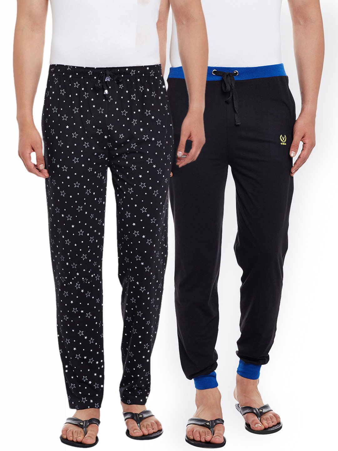 

VIMAL JONNEY Men Pack of 2 Lounge Pants DD1PR1B_DD9BT_02, Black