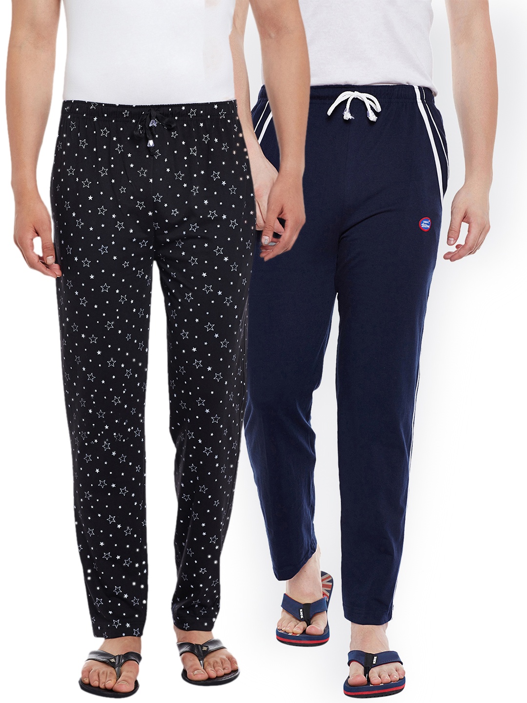 

VIMAL JONNEY Men Pack of 2 Lounge Pants DD1PR1B_DD5N_02, Black
