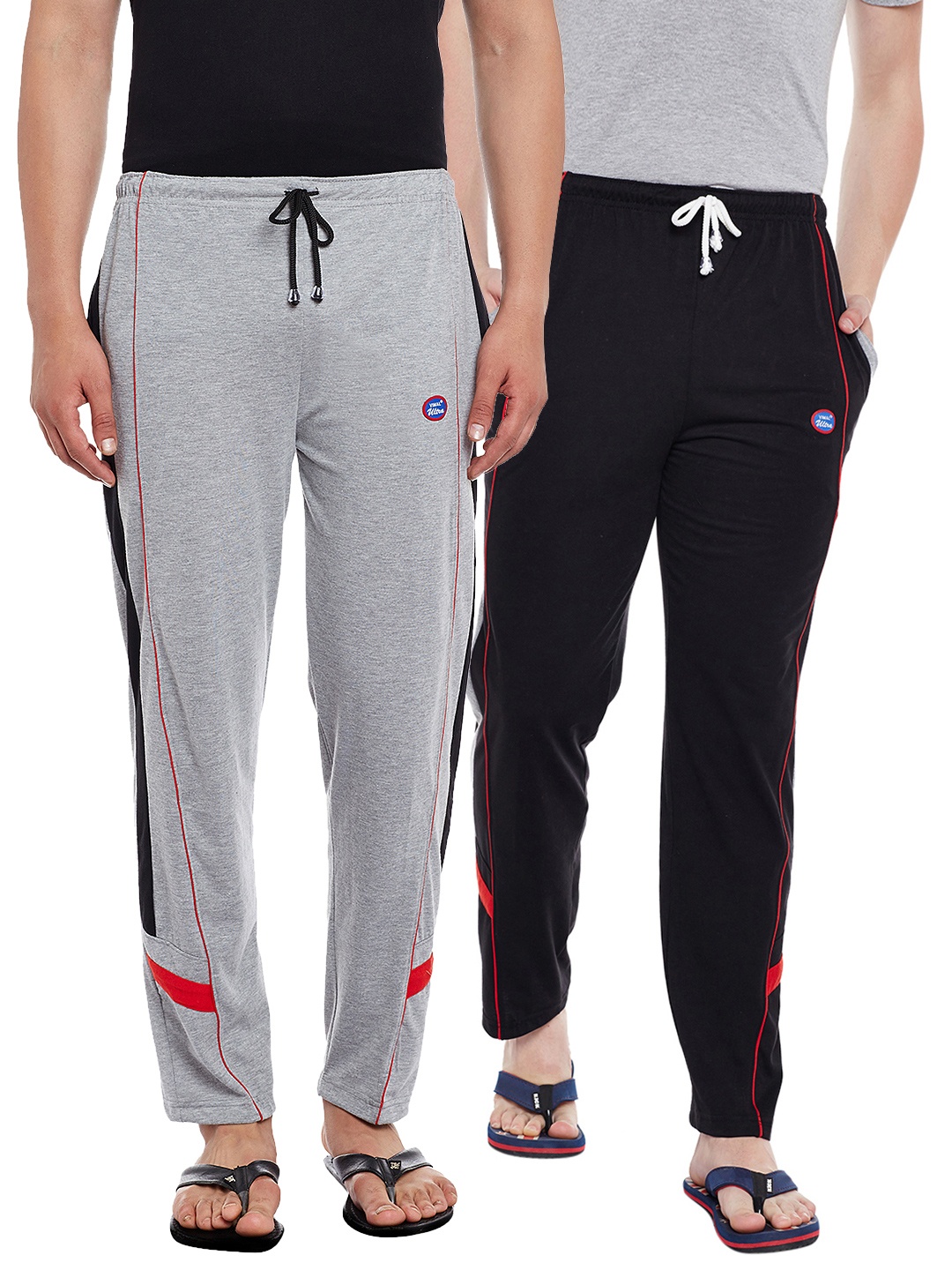 

VIMAL JONNEY Men Pack of 2 Lounge Pants DD7BDD7M, Grey melange