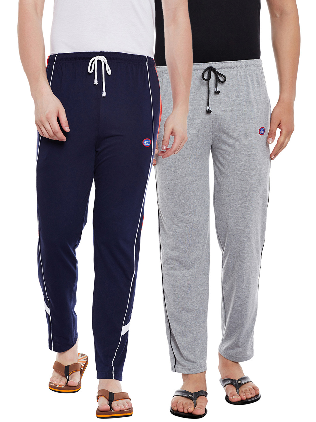 

VIMAL JONNEY Men Pack of 2 Lounge Pants DD1MDD7N, Grey melange