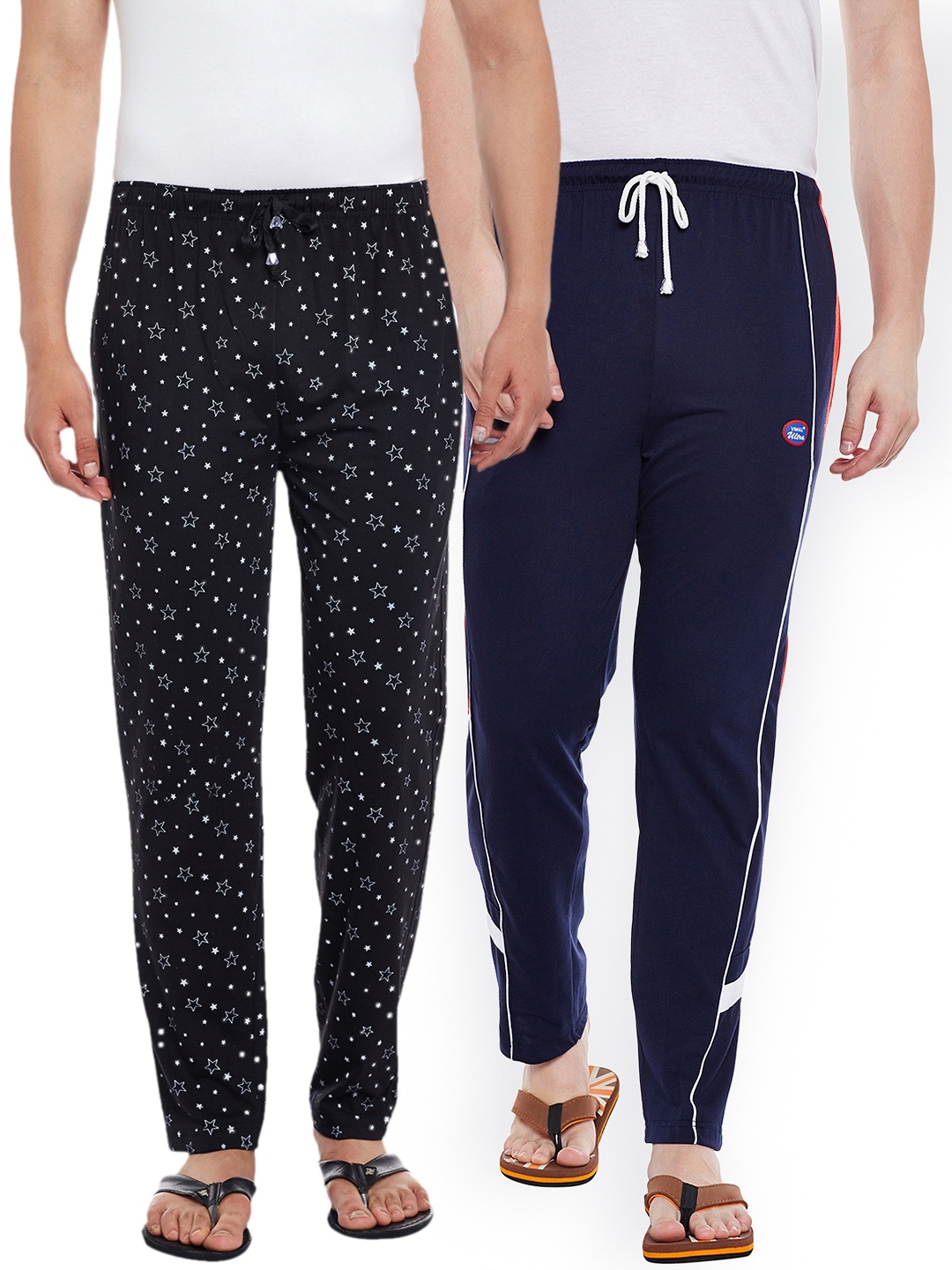 

VIMAL JONNEY Men Pack of 2 Lounge Pants DD1PR1B_DD7N_02, Black