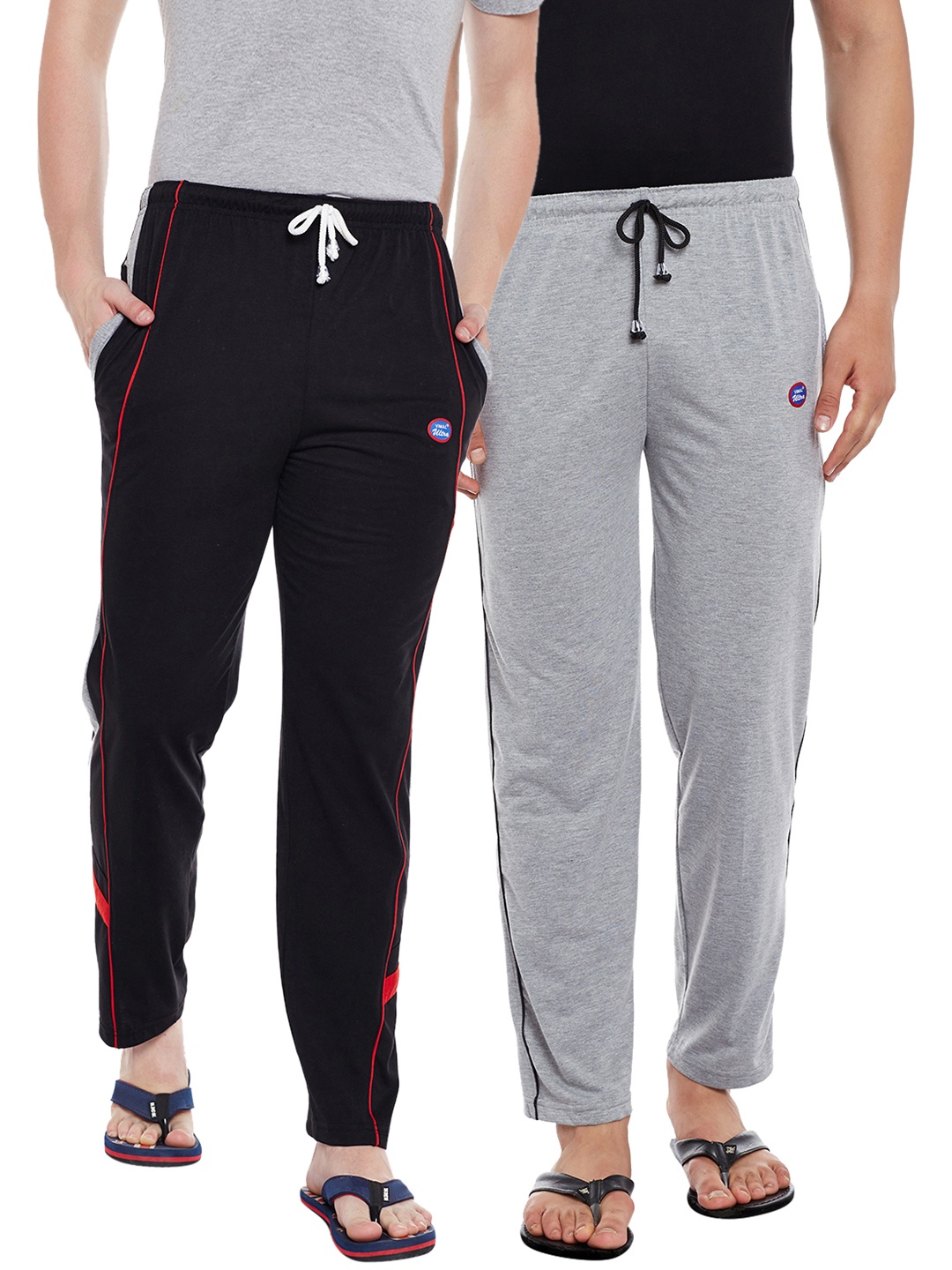 

VIMAL JONNEY Men Pack of 2 Lounge Pants DD1MDD7B, Grey melange
