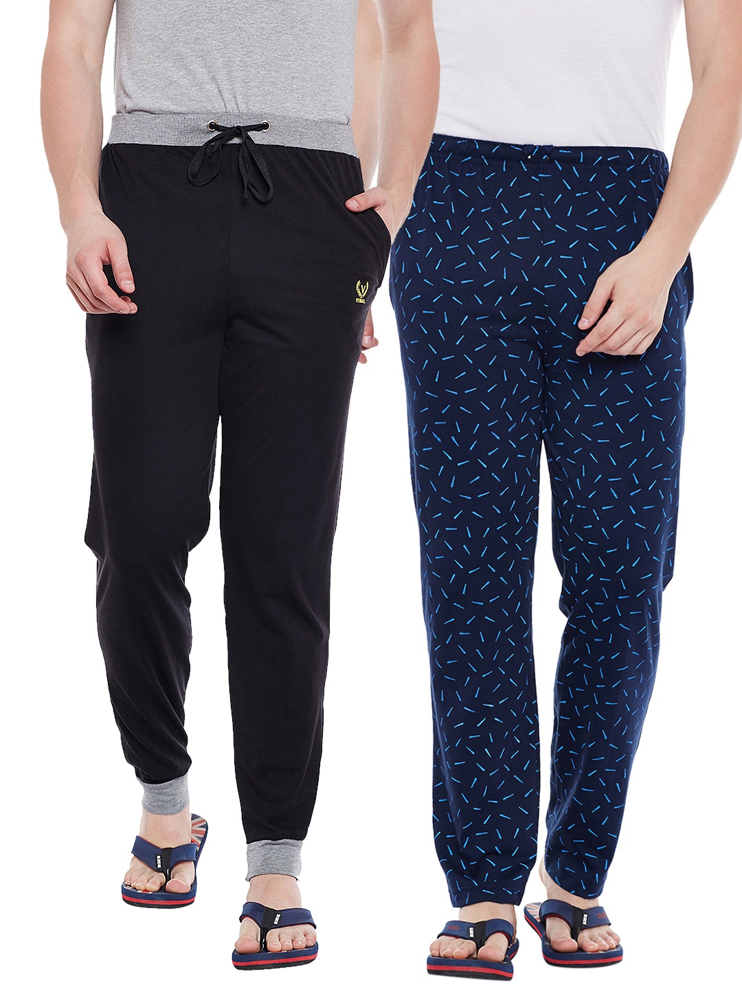 

VIMAL JONNEY Men Pack of 2 Lounge Pants DD1PR3N_DD9B_02, Navy blue