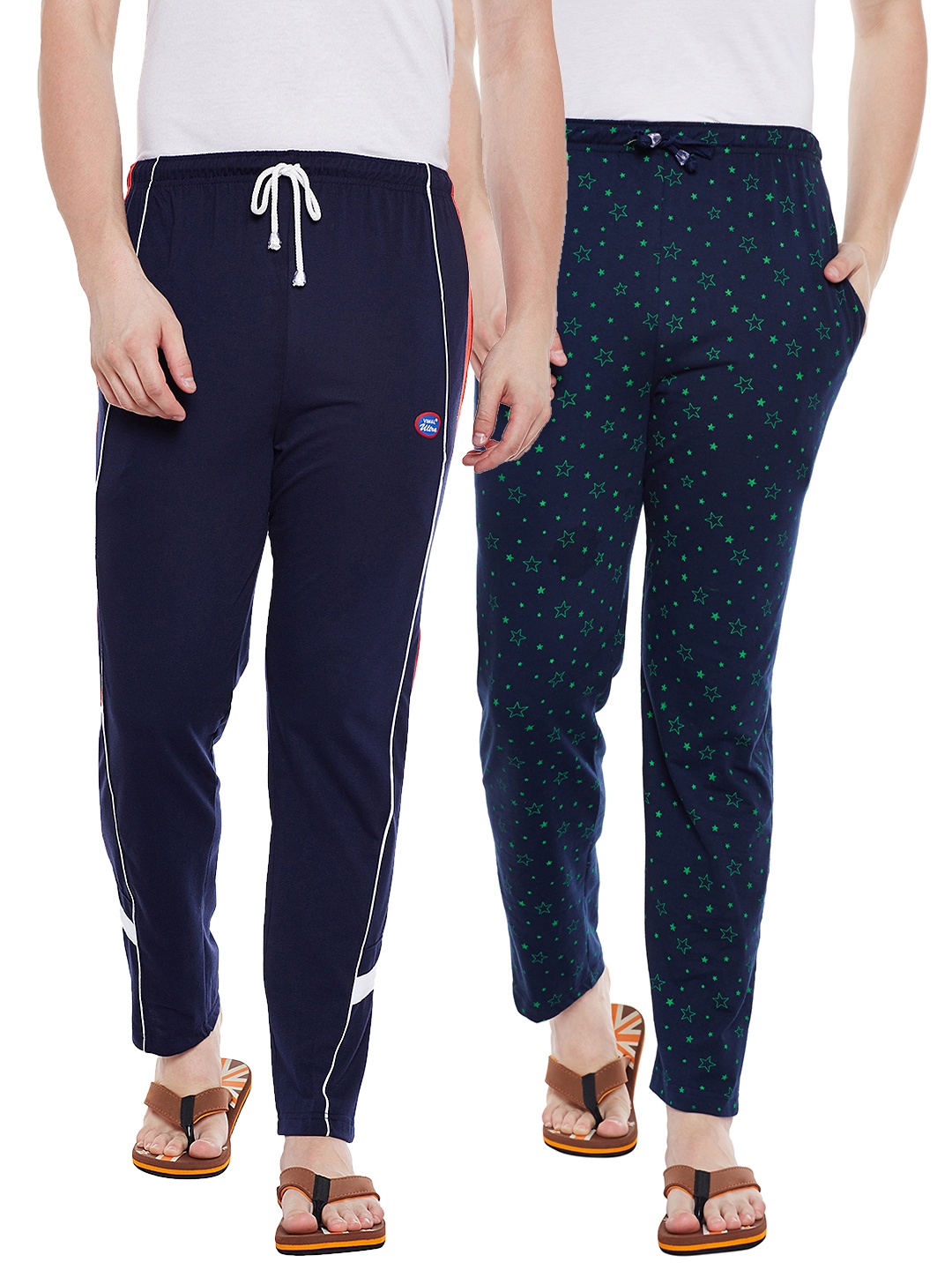 

VIMAL JONNEY Men Pack of 2 Lounge Pants DD1PR1N_DD7N_02, Navy blue