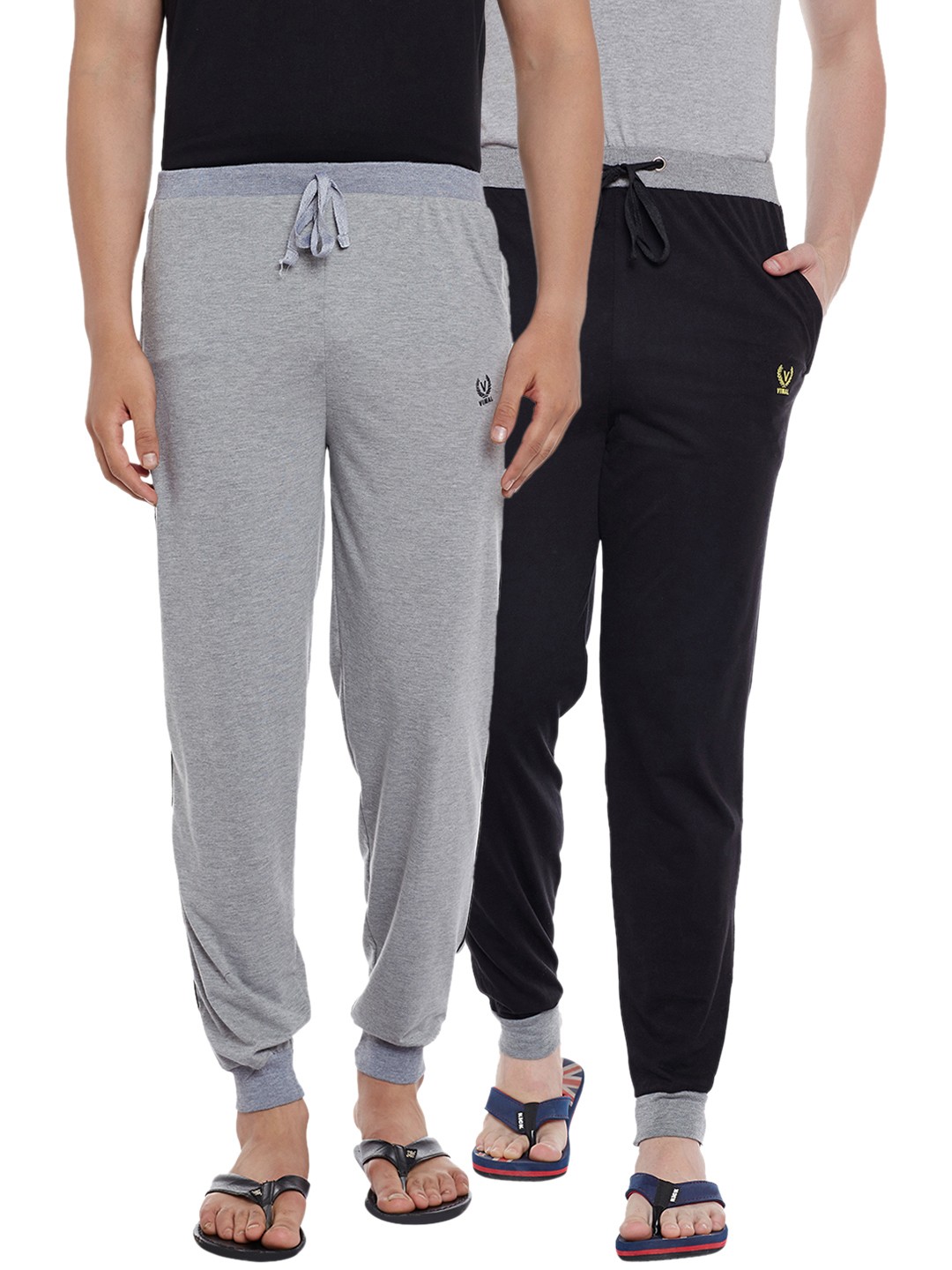 

VIMAL JONNEY Men Pack of 2 Lounge Pants DD8MDD9B, Black