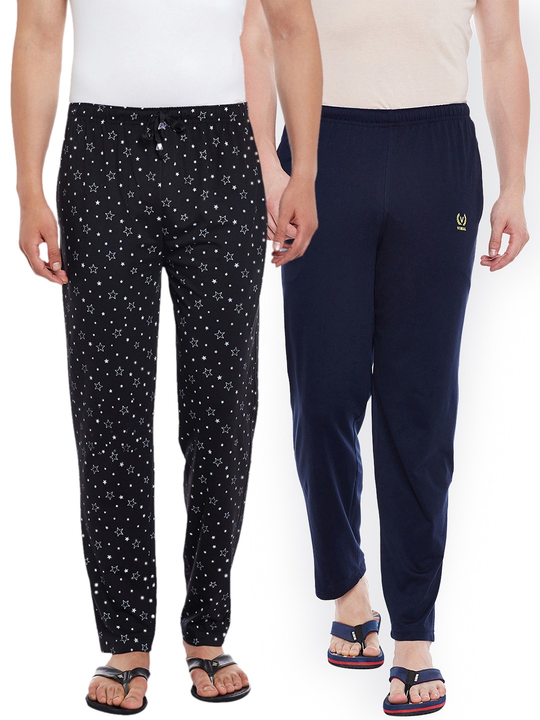

VIMAL JONNEY Men Pack of 2 Lounge Pants DD1PR1B_DD10N_2, Black