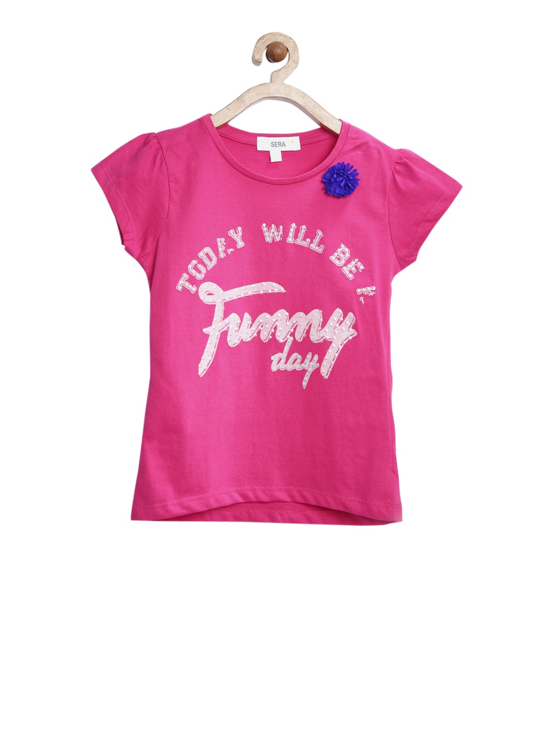 

Sera Girls Pink Printed Top