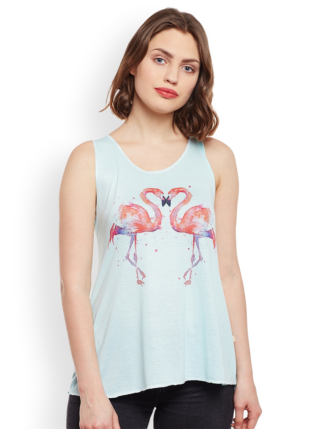 

MACK JONNEY Women Sea Green Printed A-Line Top