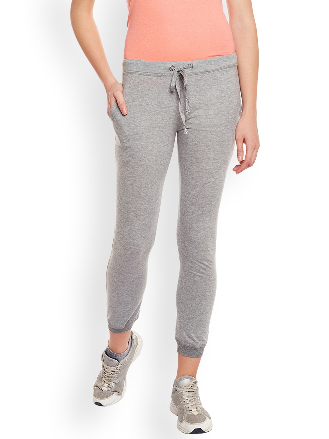 

MACK JONNEY Grey Melange Solid Slim Fit Joggers