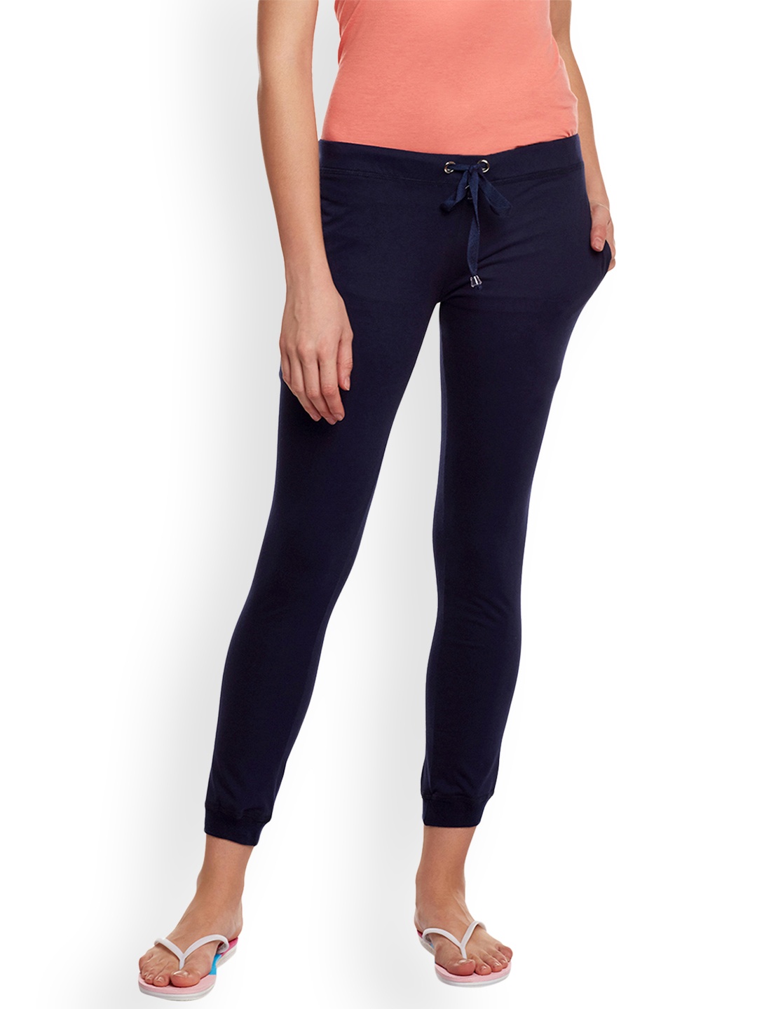 

MACK JONNEY Navy Blue Solid Slim Fit Joggers
