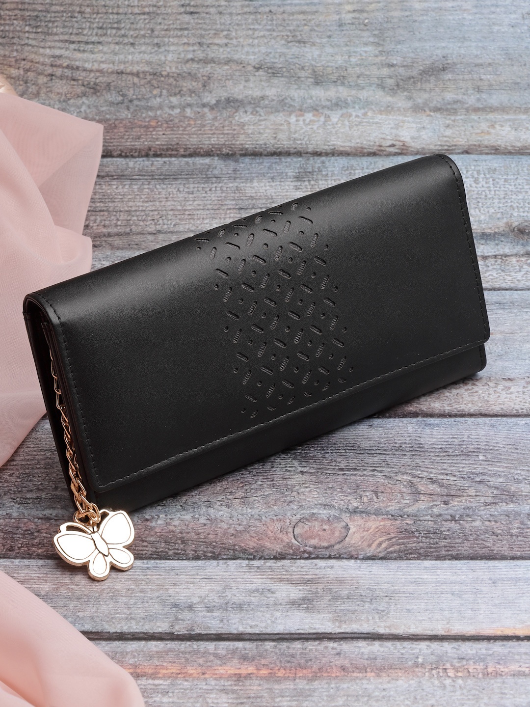 

Butterflies Women Black Solid Two Fold Wallet