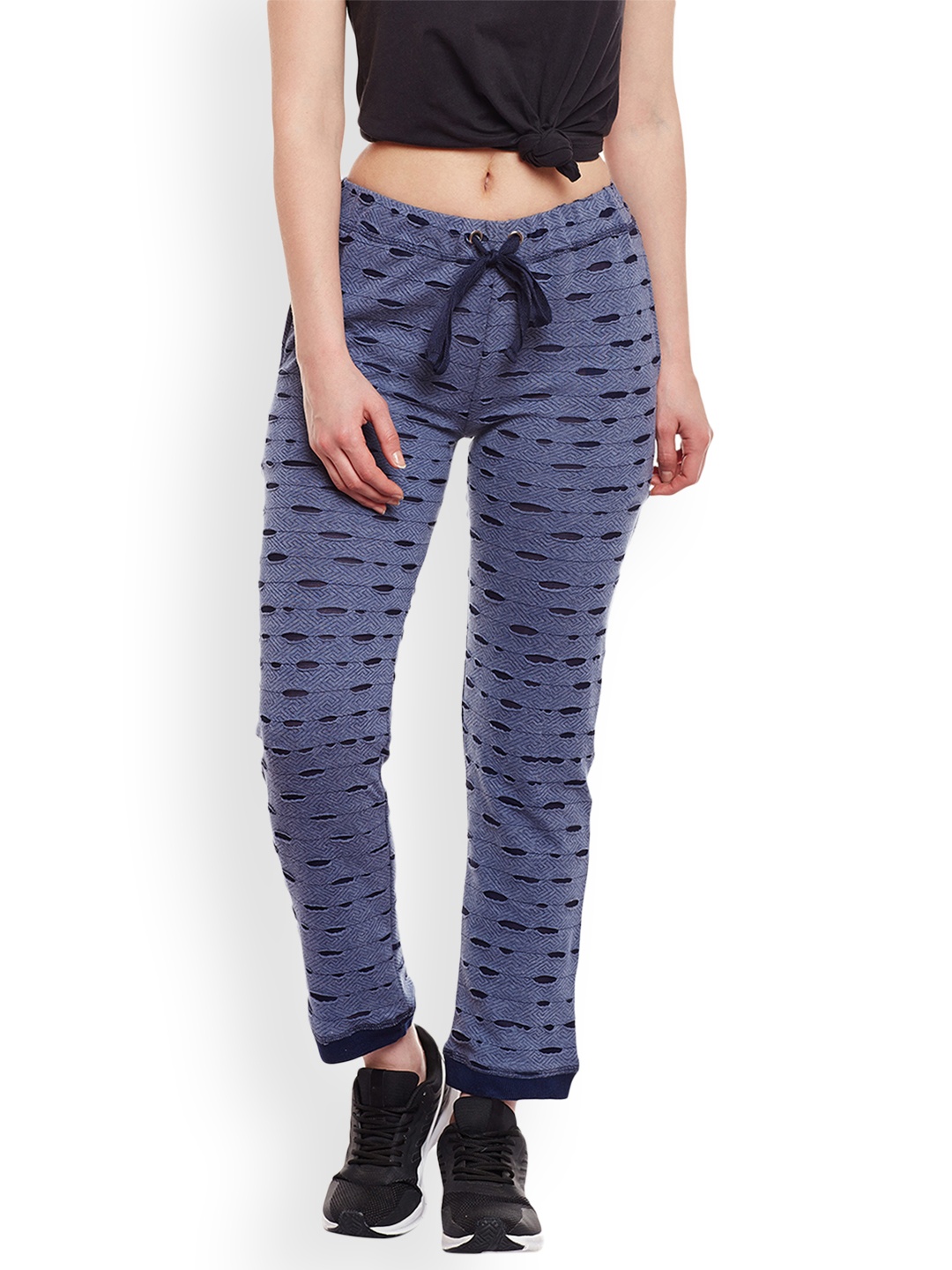 

VIMAL JONNEY Women Blue Self-Design Track Pants