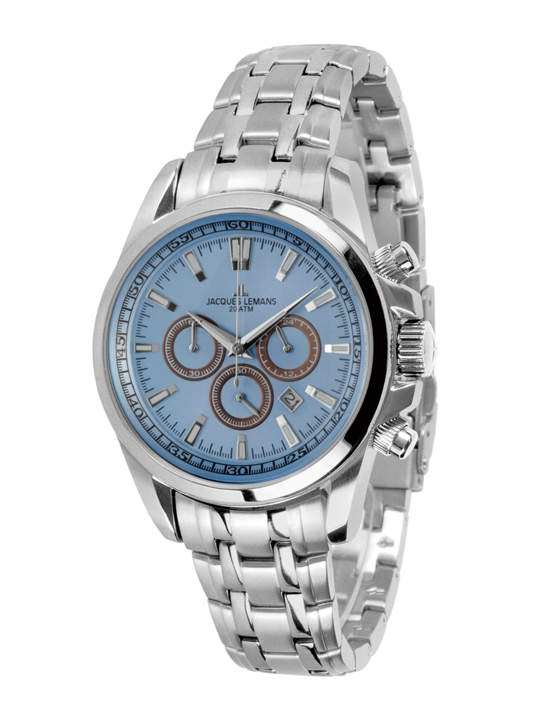 

Jacques Lemans Men Blue & Silver-Toned Chronograph Watch 1-1117UN