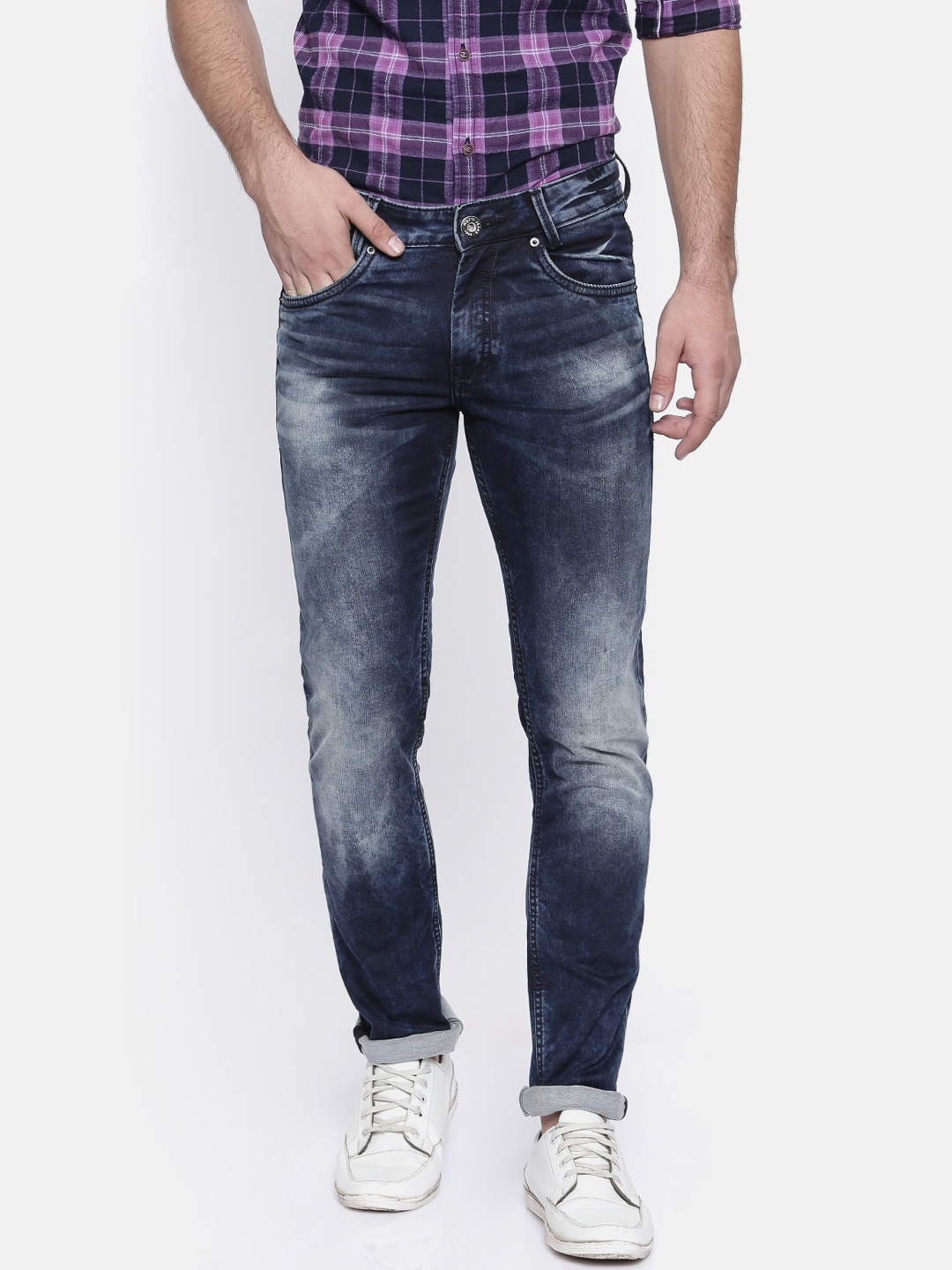 

Mufti Men Blue Super Slim Fit Mid-Rise Clean Look Stretchable Jeans