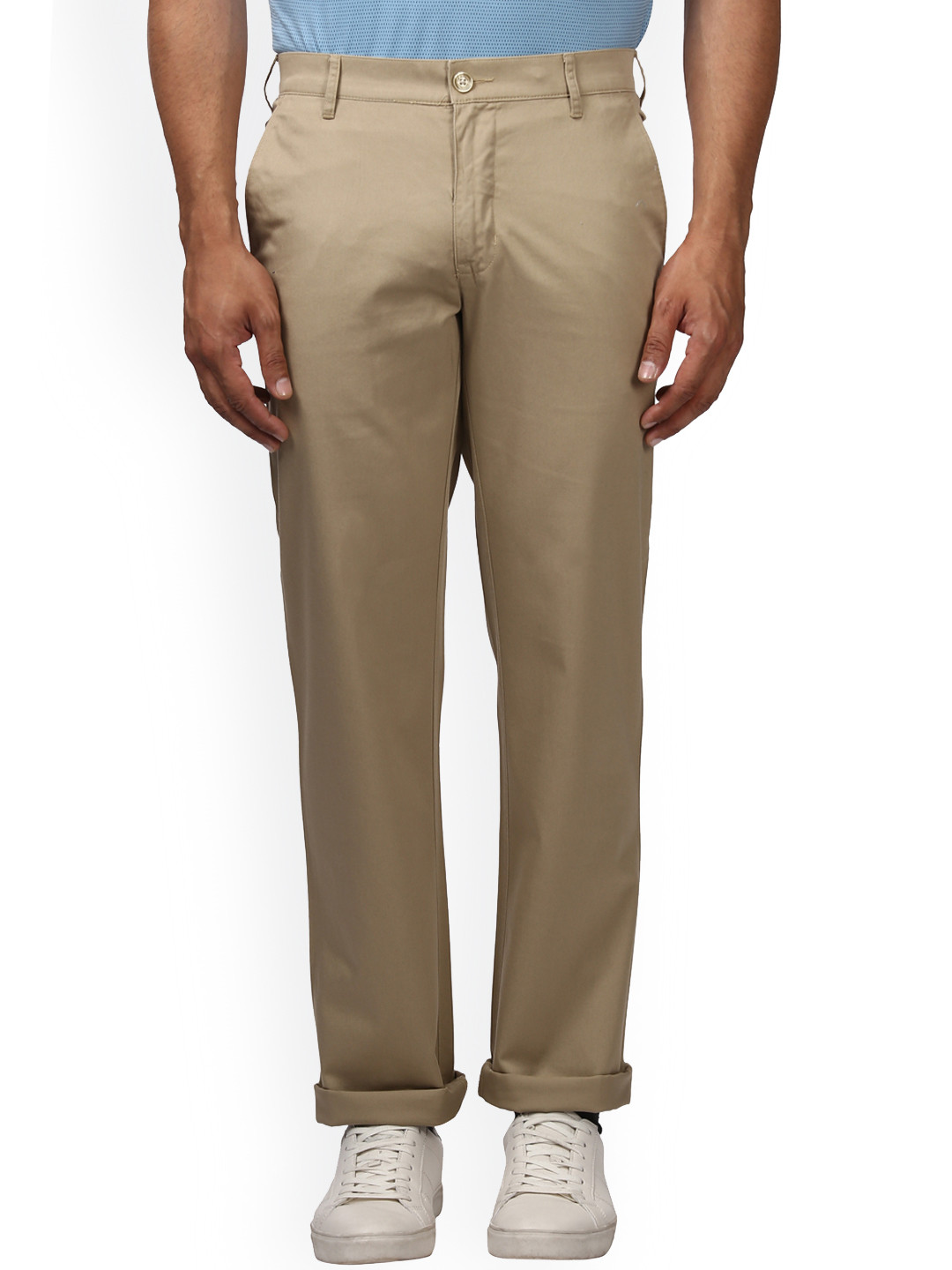 

ColorPlus Men Khaki Regular Fit Solid Chinos