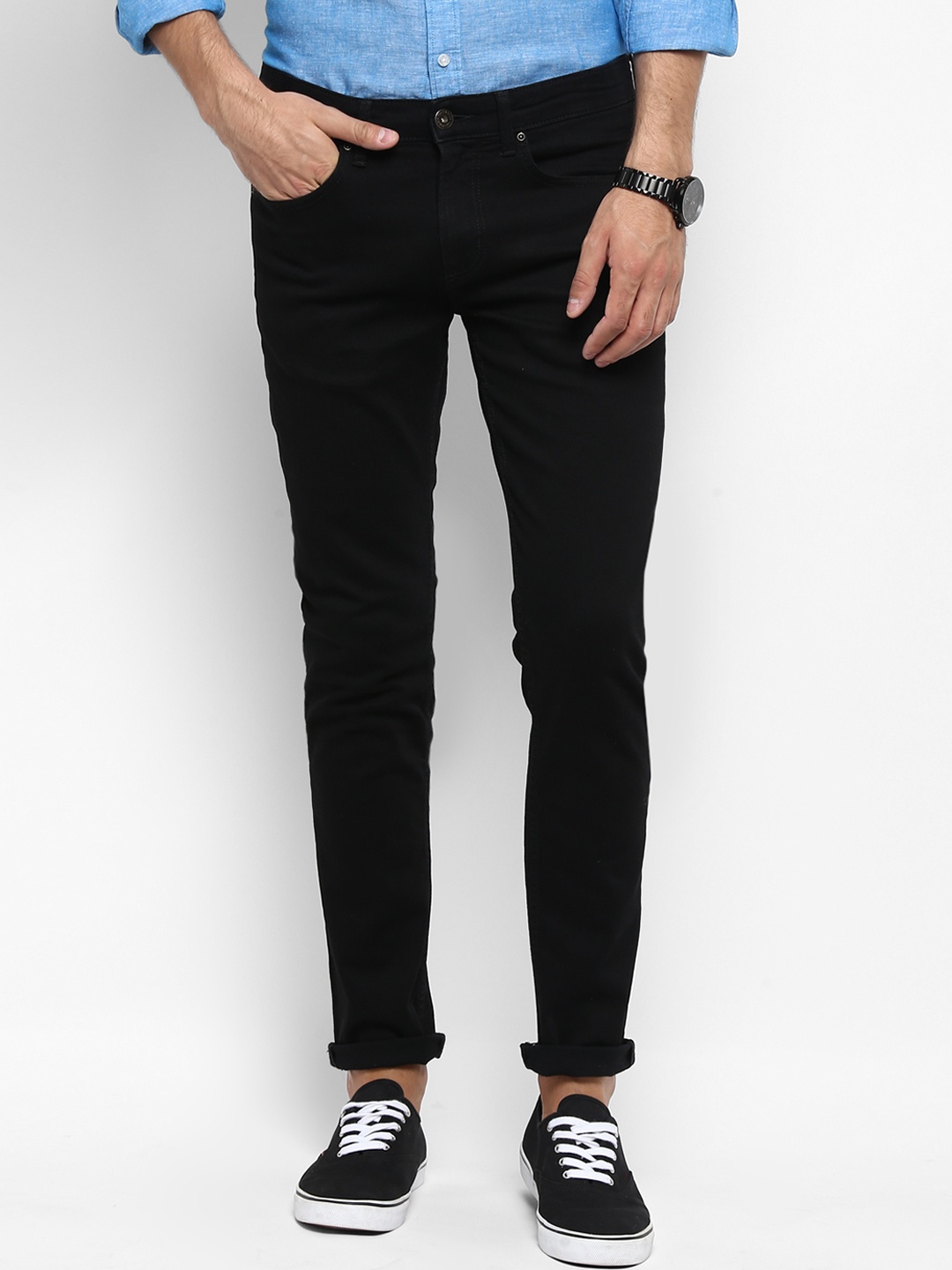 

Red Tape Men Black Slim Fit Mid-Rise Clean Look Jeans