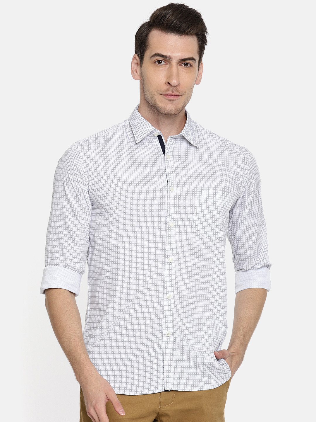 

Parx Men White & Black Slim Fit Printed Casual Shirt