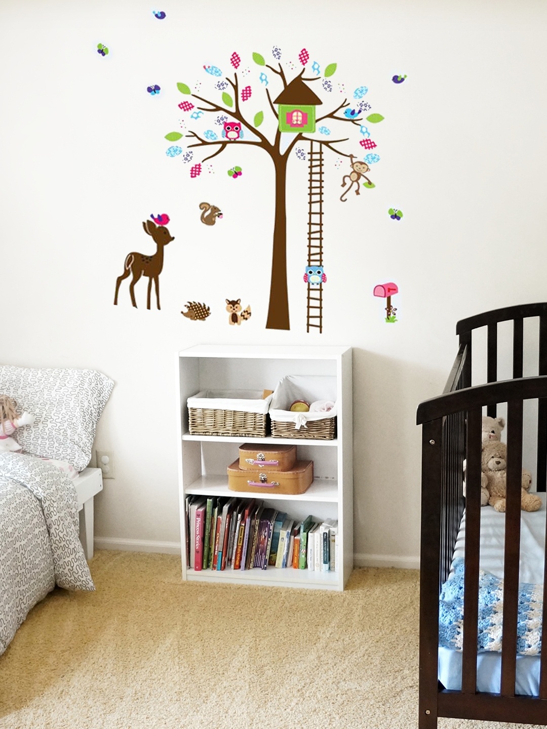 Cortina Multicoloured Tree House Wall Sticker, Multi