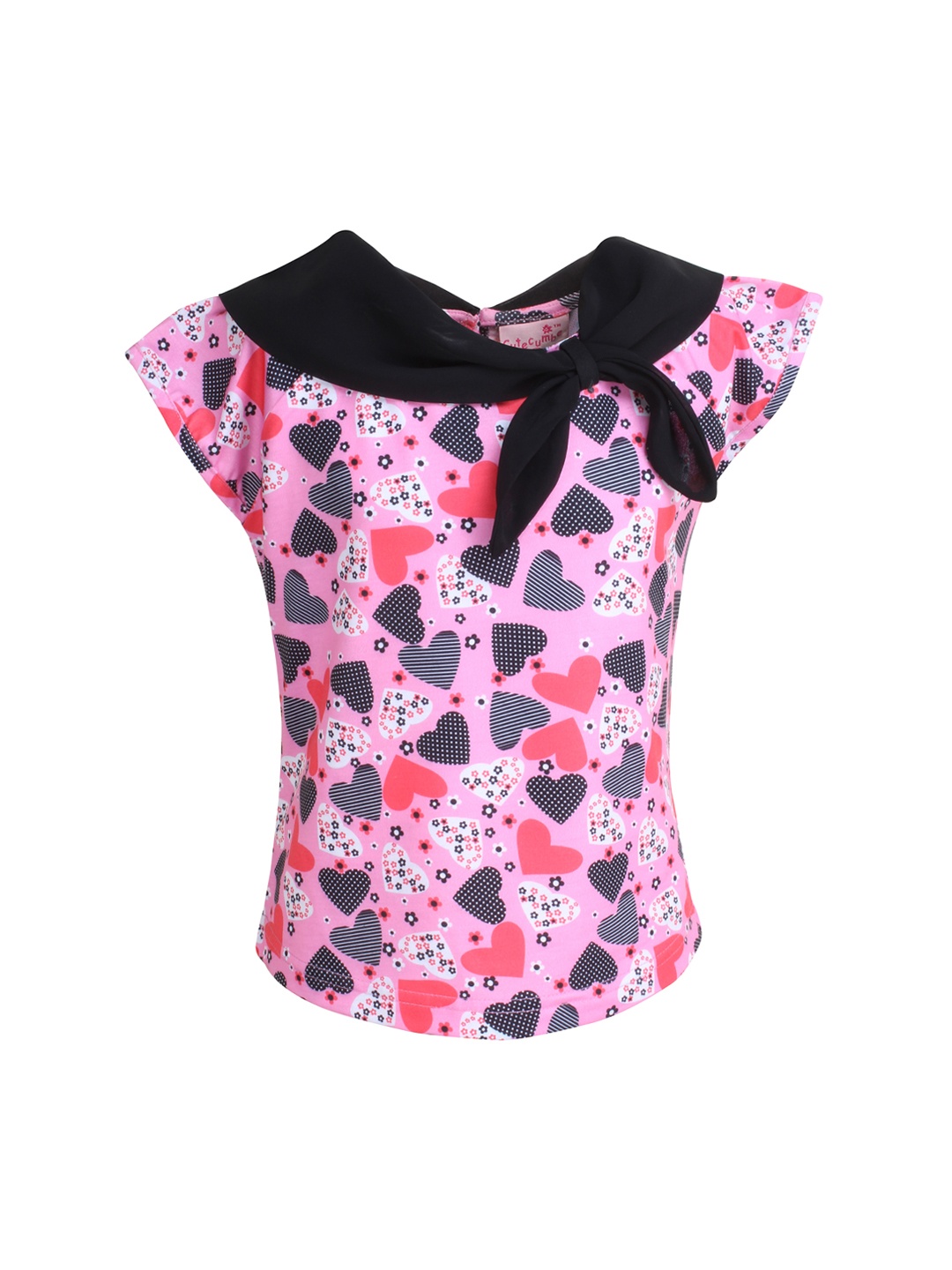

CUTECUMBER Girls Pink Printed Top