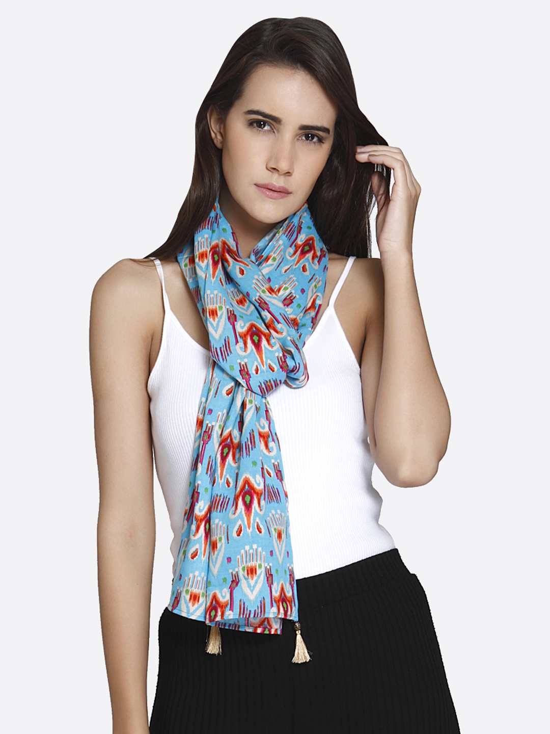 

shiloh Blue Printed Scarf