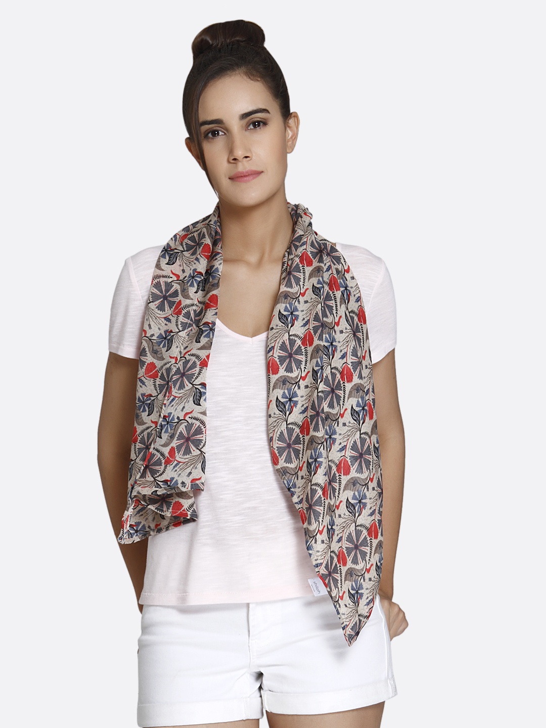 

shiloh Women Grey Printed Scarf