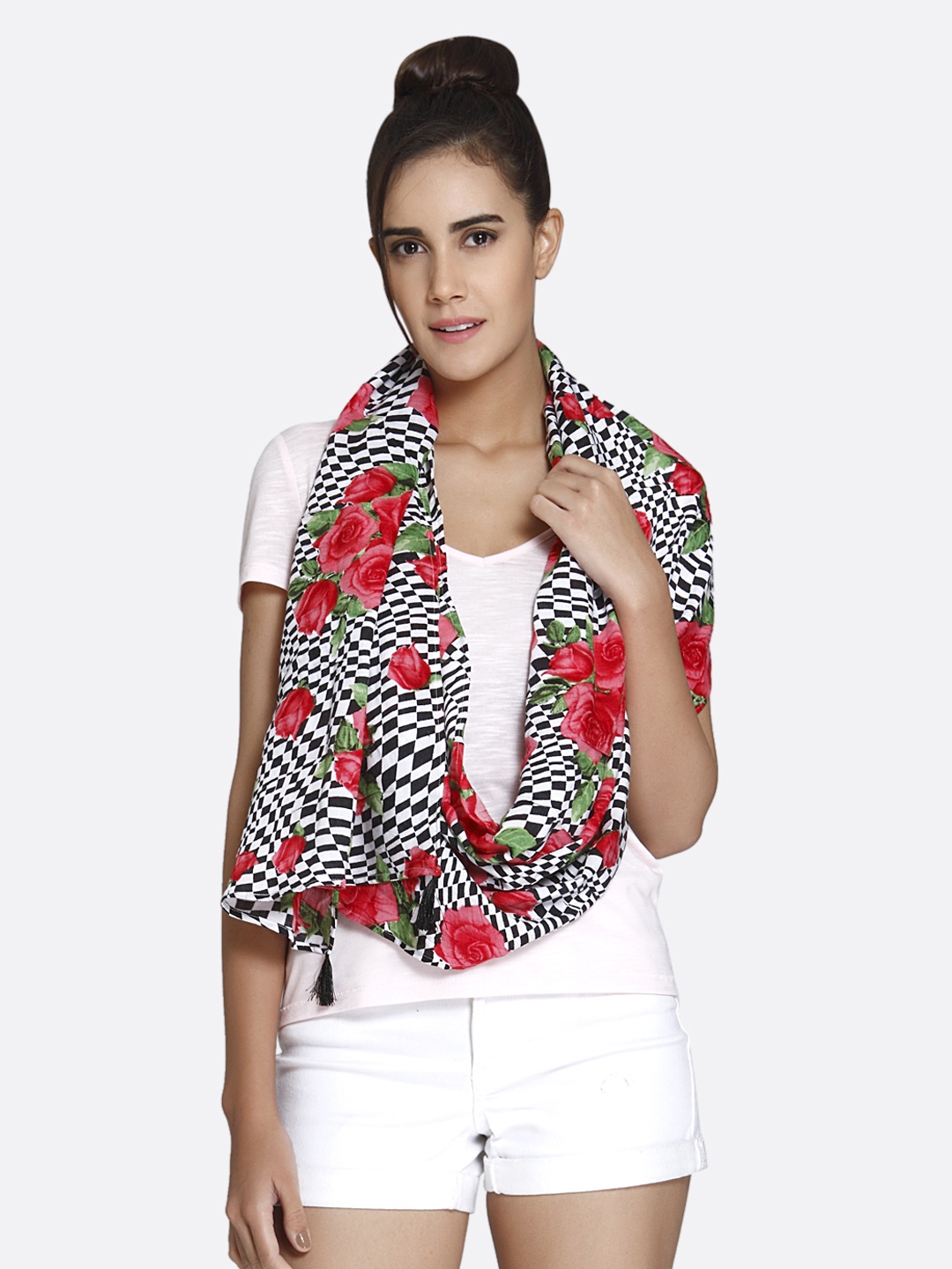 

shiloh White & Black Printed Scarf