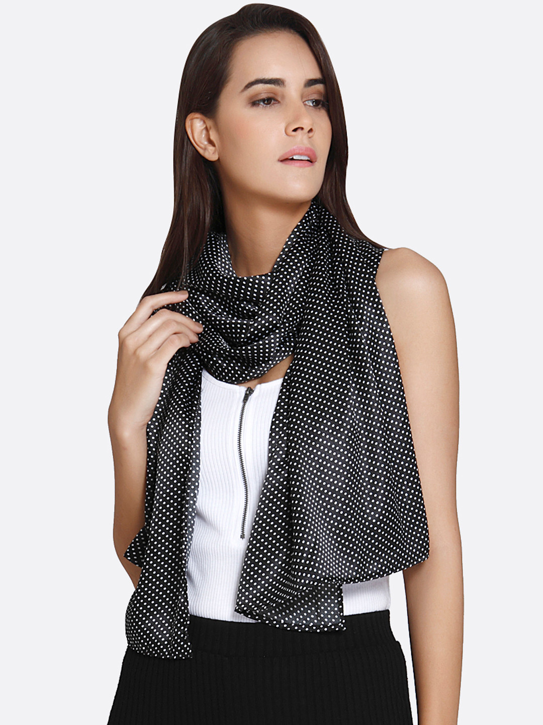 

shiloh Black Printed Scarf