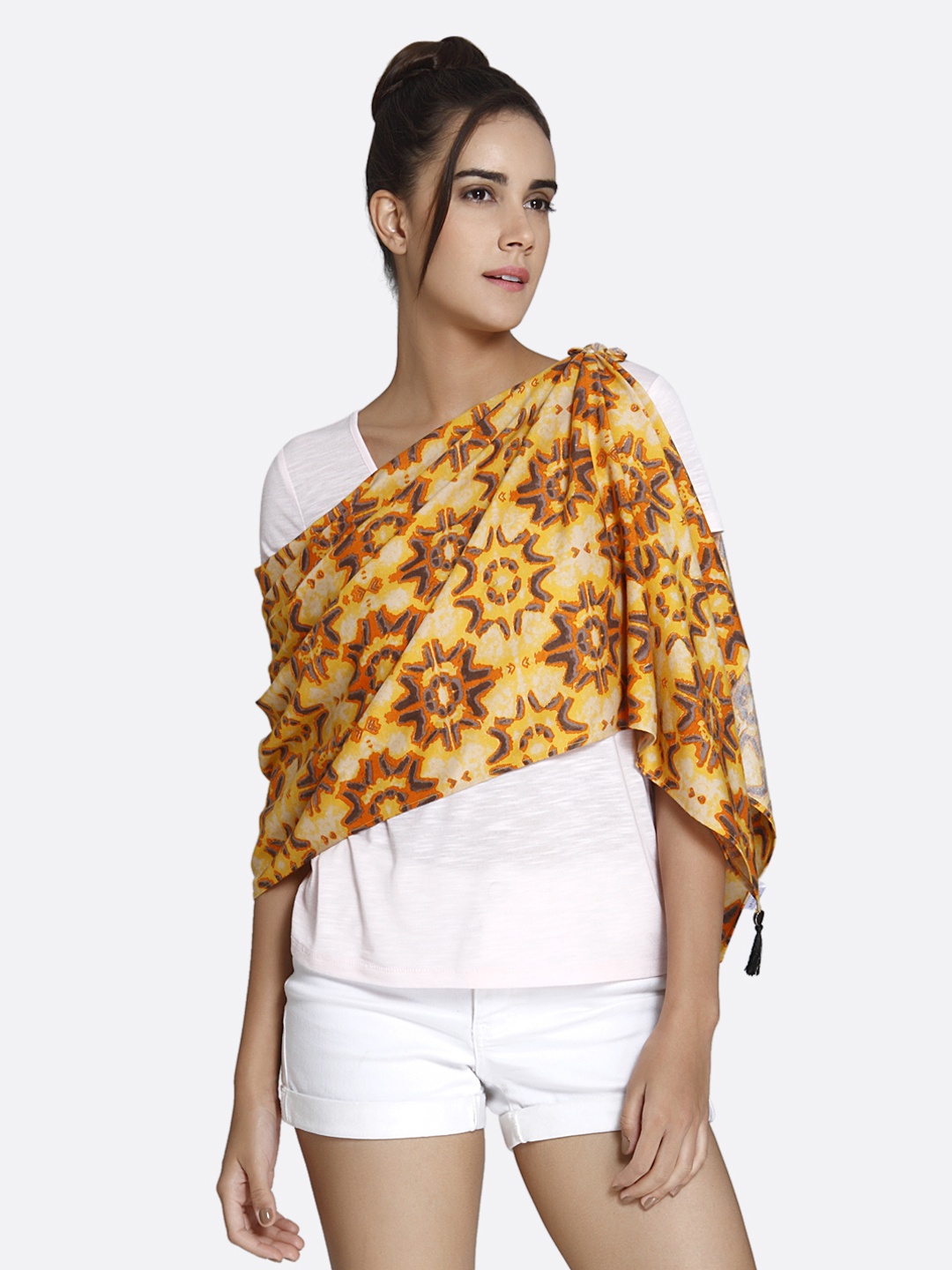 

shiloh Mustard Yellow Printed Scarf