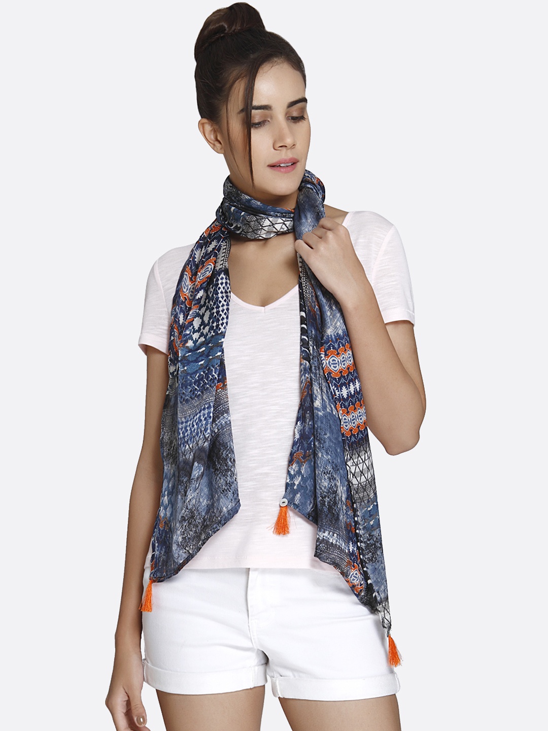 

shiloh Women Blue Printed Scarf
