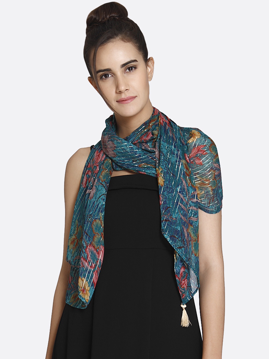 

shiloh Women Blue Printed Scarf