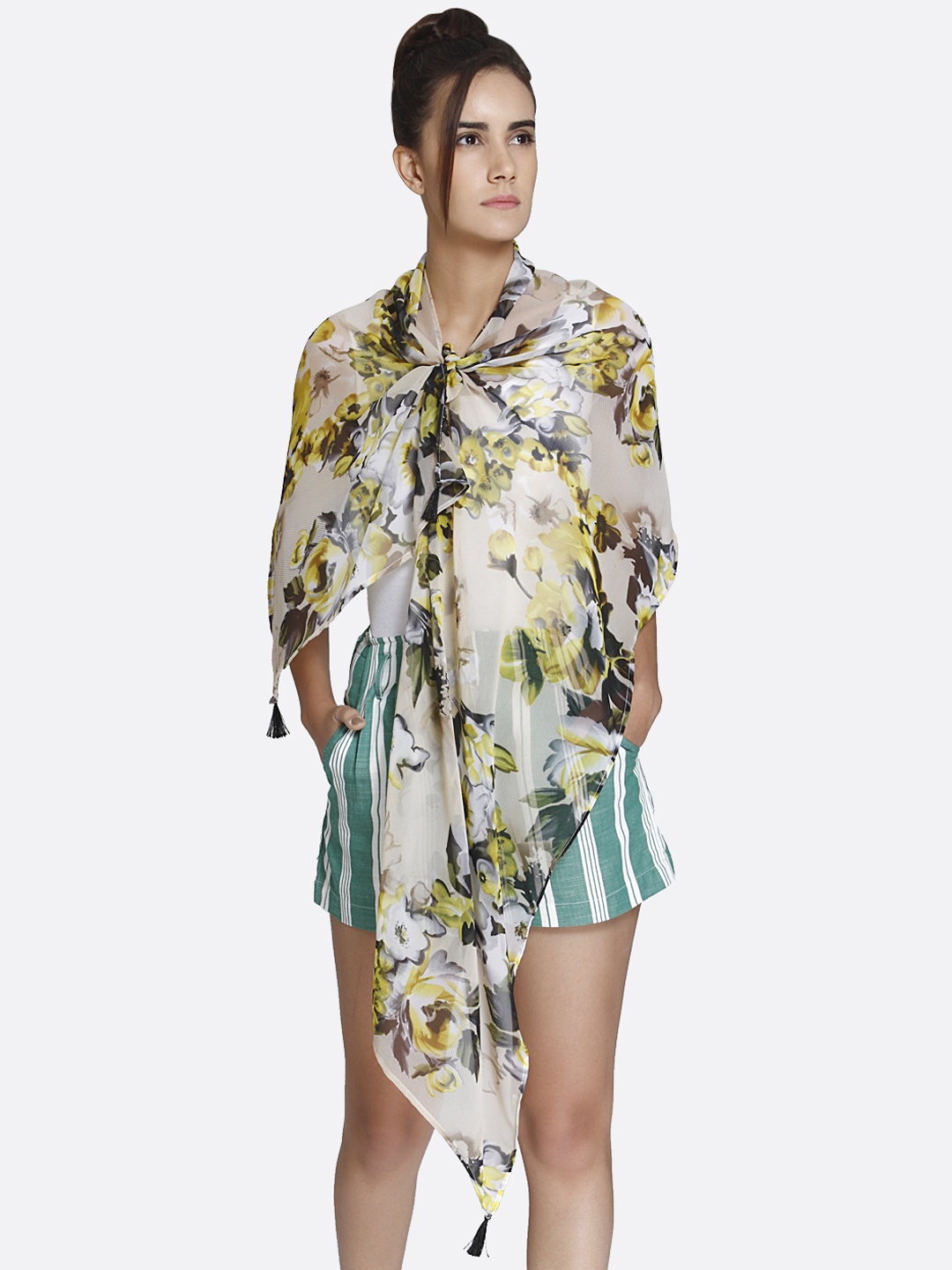 

shiloh White Printed Scarf