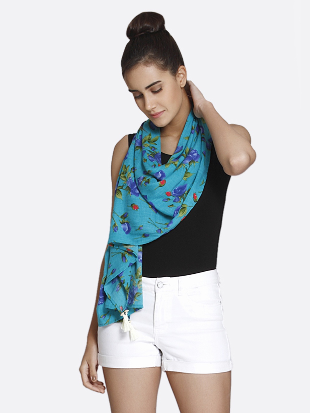 

shiloh Women Blue Printed Scarf