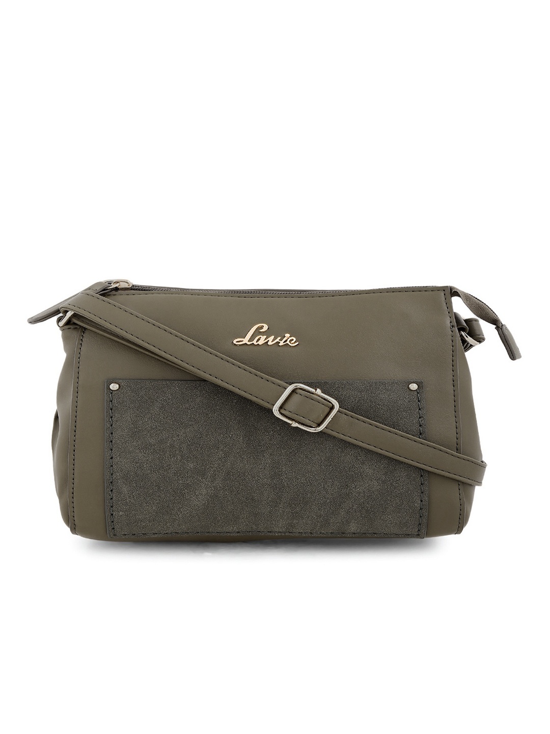 

Lavie Onora Olive Green Solid Patch Sling Bag