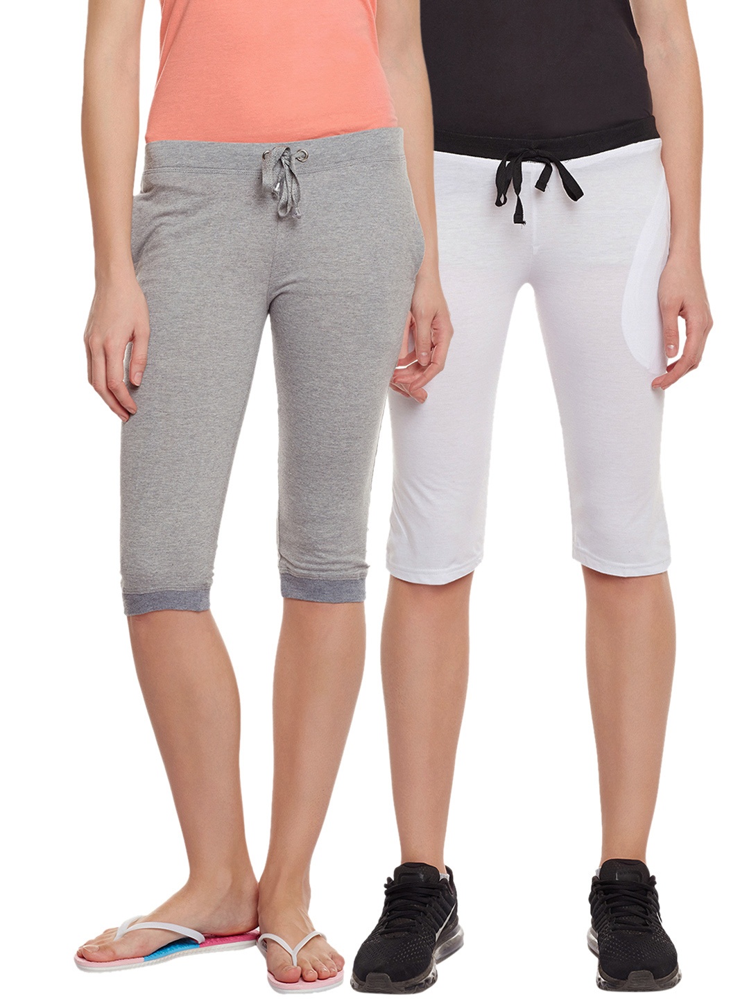 

MACK JONNEY Pack of 2 Capris, White