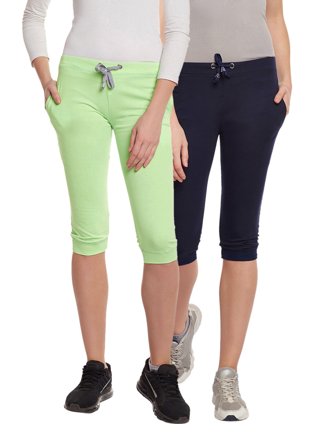 

VIMAL JONNEY Pack of 2 Capris, Green