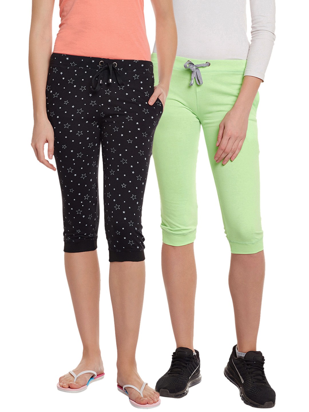 

MACK JONNEY JONNEY Pack of 2 Capris, Green