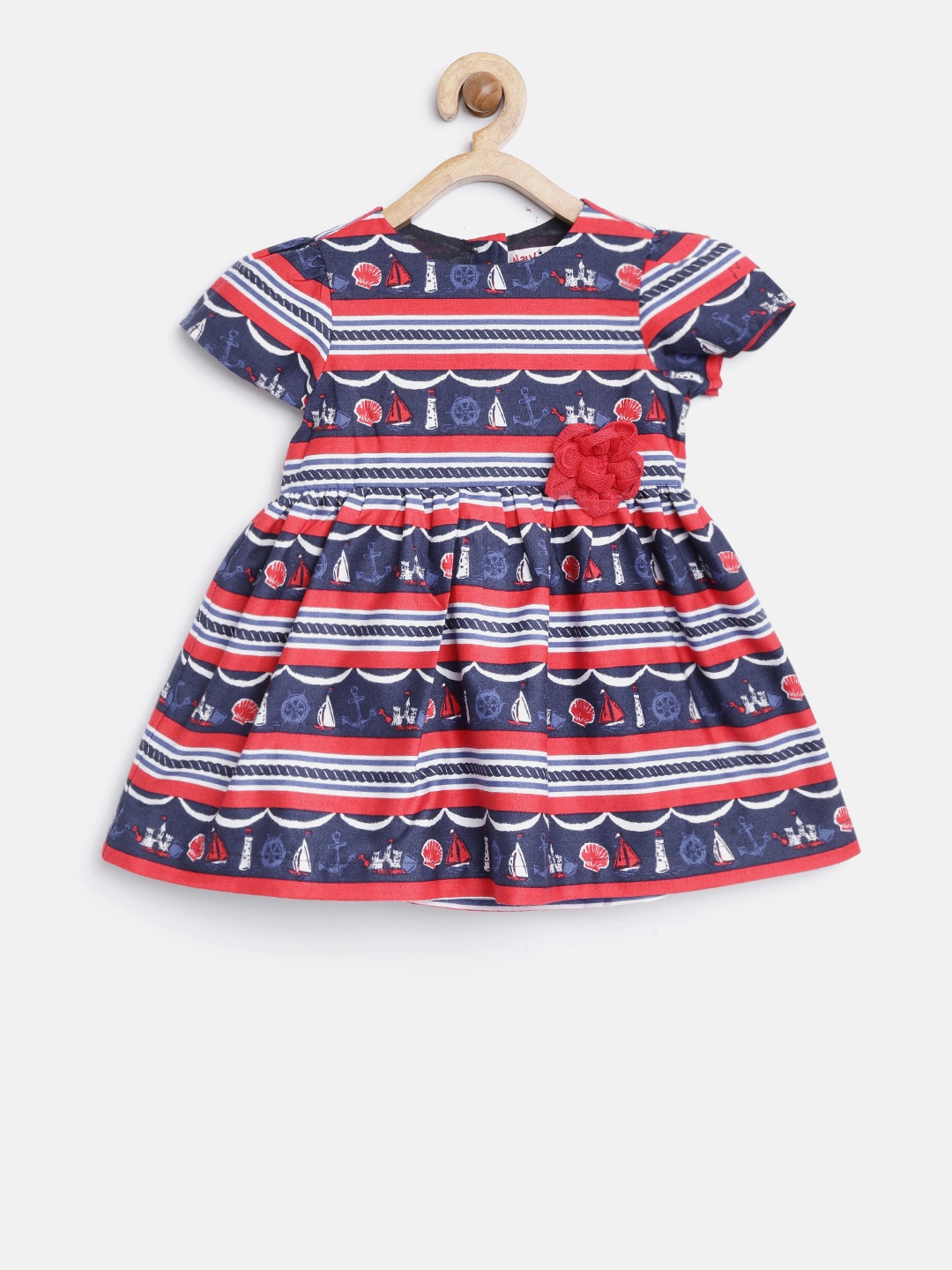 

Nauti Nati Girls Navy Blue Printed Fit & Flare Dress