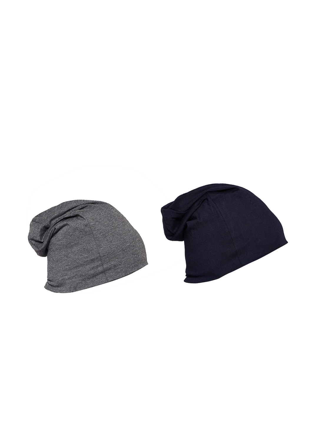 

VIMAL JONNEY Men Solid Pack of 2 Beanie Cap, Grey melange