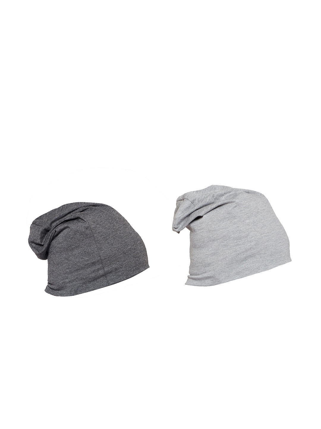 

VIMAL JONNEY Men Pack of 2 Solid Beanie Cap, Grey melange