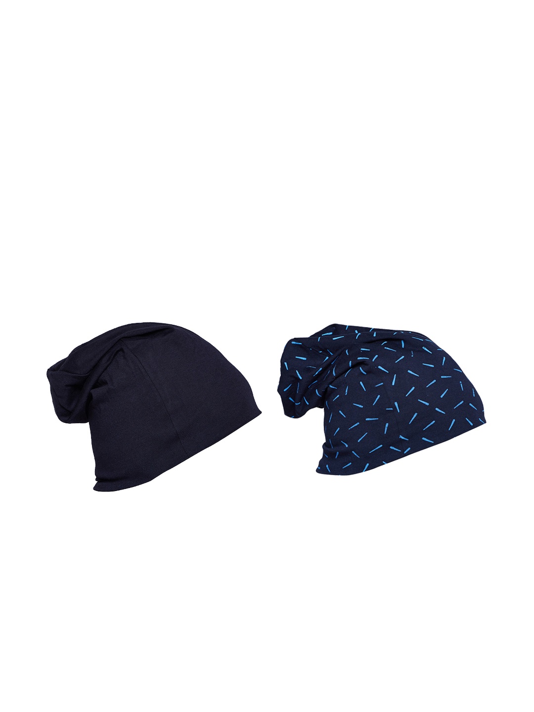 

MACK JONNEY Men Pack of 2 Beanie Cap, Navy blue