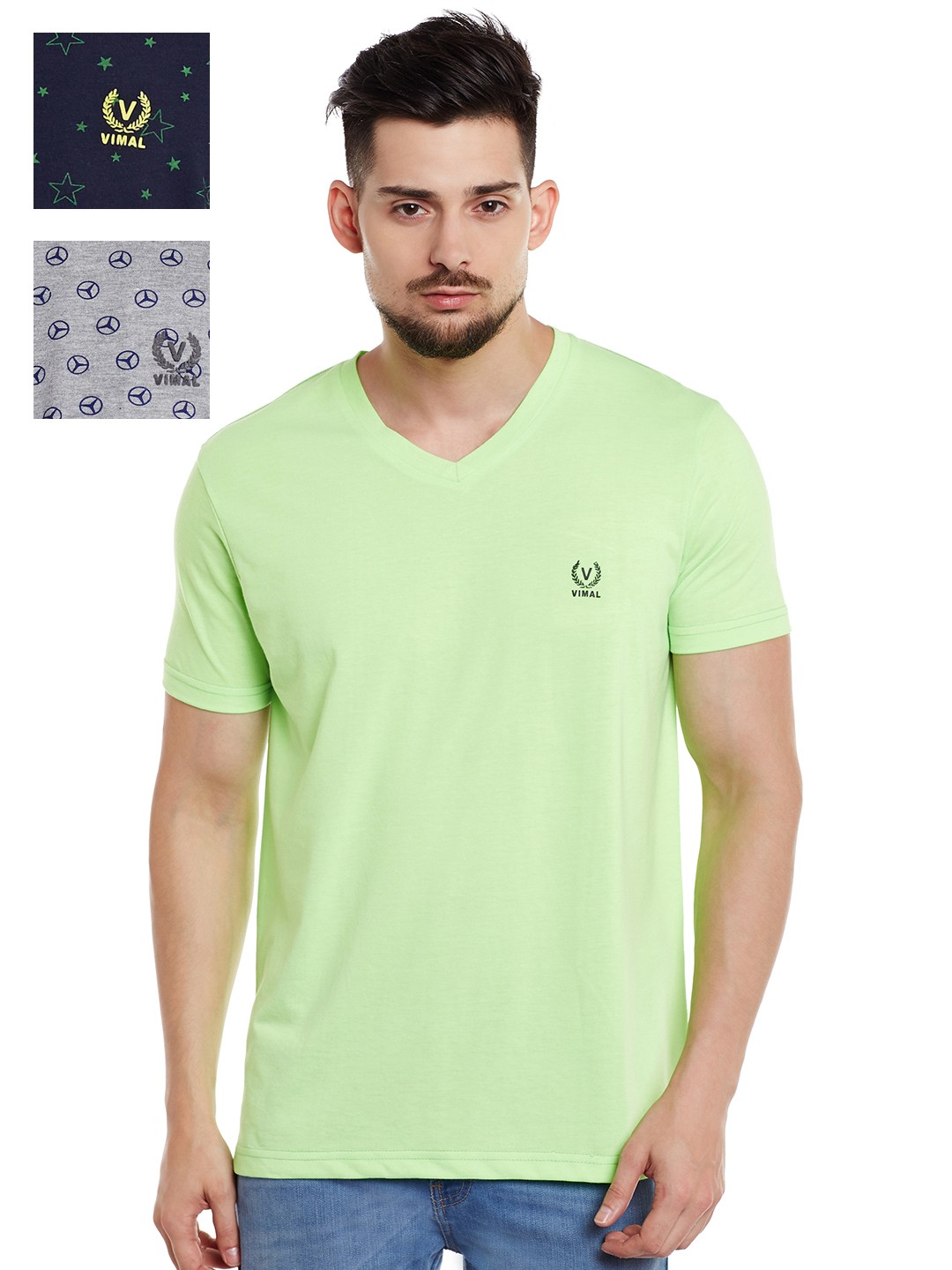 

MACK JONNEY Pack of 3 Slim Fit T-shirts, Green