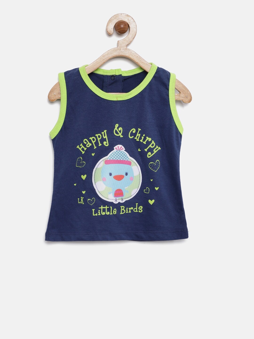 

Little Kangaroos Girls Navy Blue Printed Top