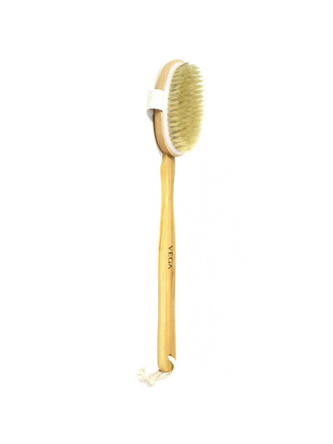 

VEGA Detachable Wooden Bristle Bath Brush with Long Handle Easy Massage NBA 1/3, Beige