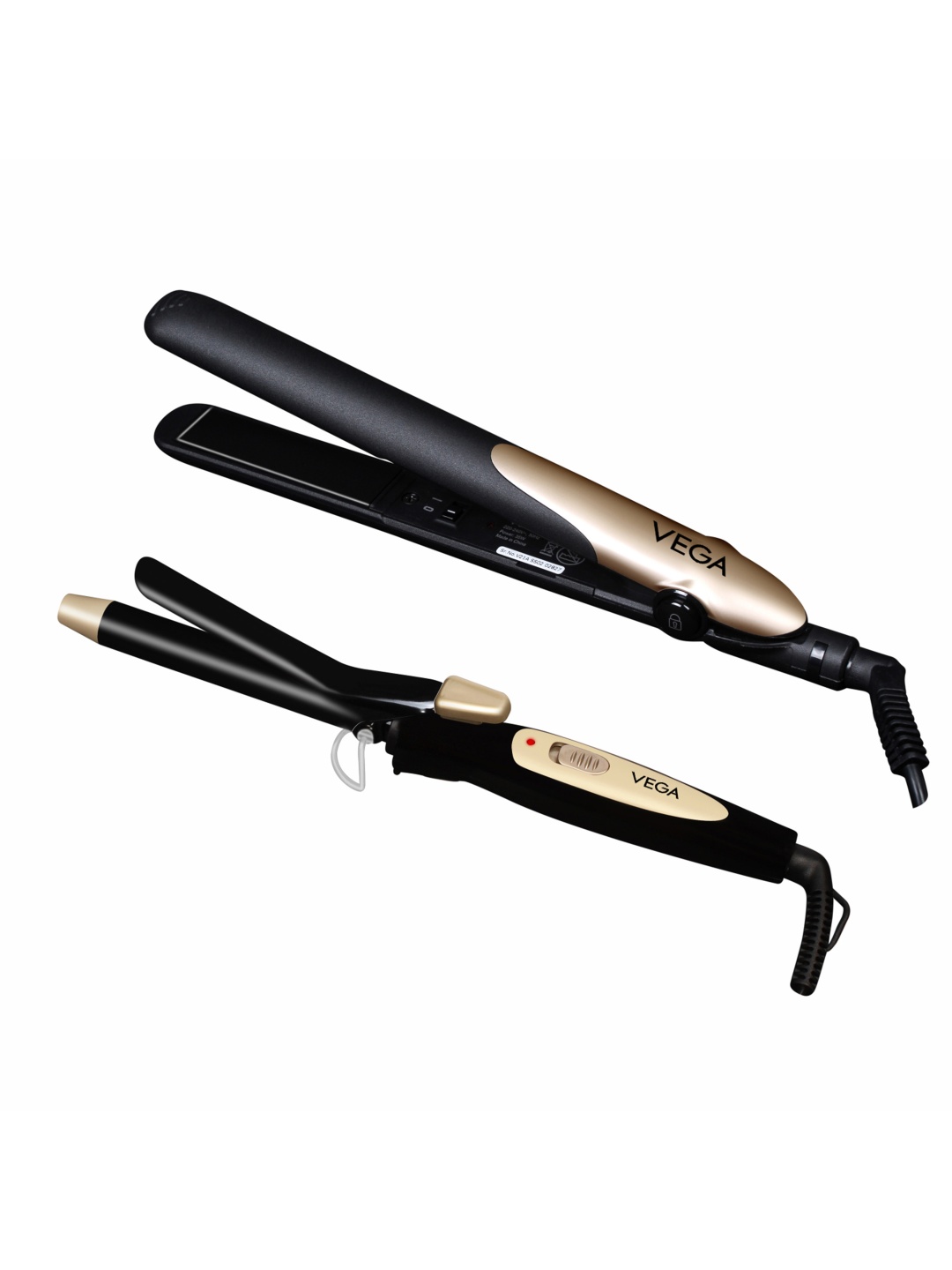 

VEGA Miss Dazzle Styling Set- Hair Straightener with 19mm Barrel Hair Curler VHSS-02, Black